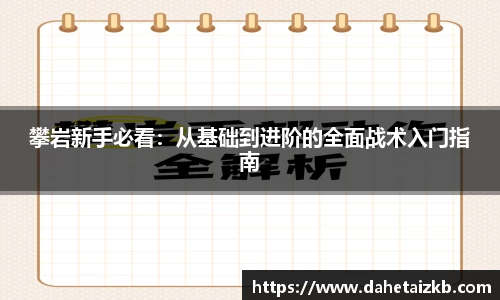 攀岩新手必看：从基础到进阶的全面战术入门指南